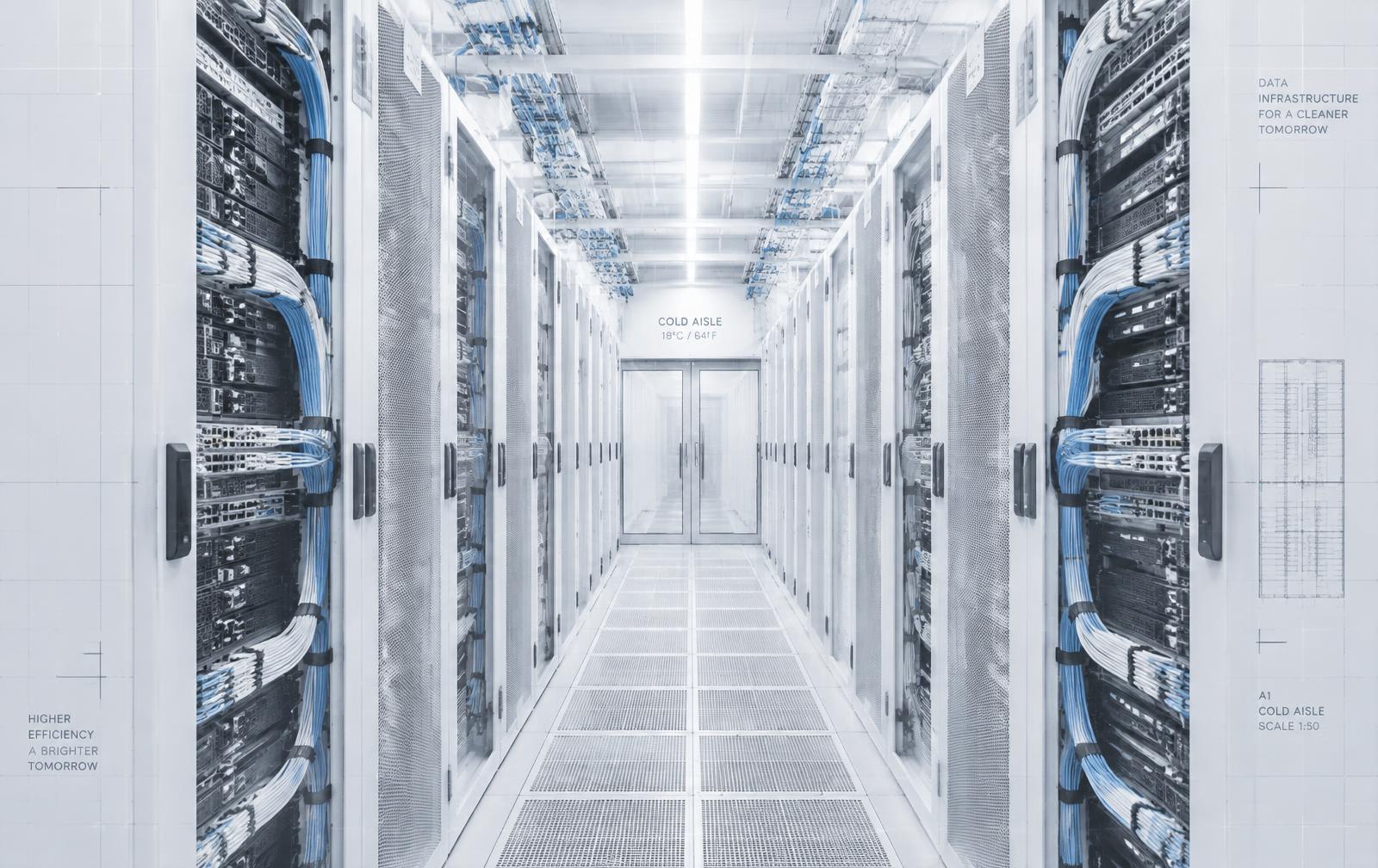 Structured cabling in a data centre cold aisle